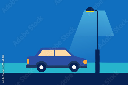 Vector illustration of a car icon representing automotive transportation and road travel