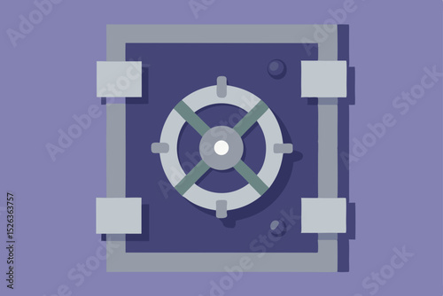 Vintage bank vault door with a combination lock, a symbol of secure business design