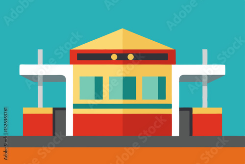 Modern Flat Design Building Illustration Architectural Style and Structure