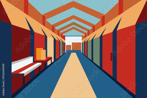 Abstract Warehouse Interior A Geometric Perspective of Storage and Logistics