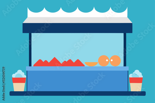 Vibrant Street Food Stall Fresh Juices and Snacks Await