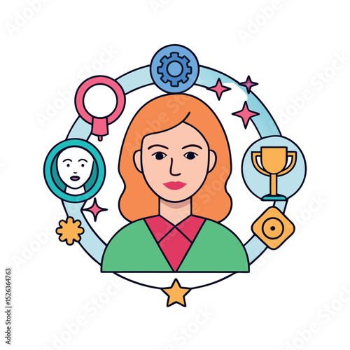 Symbolic Feminist Clipart with White Background