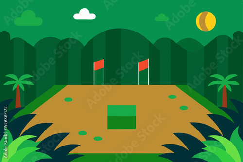 Tropical Baseball Field A Lush Green Paradise for Summer Games