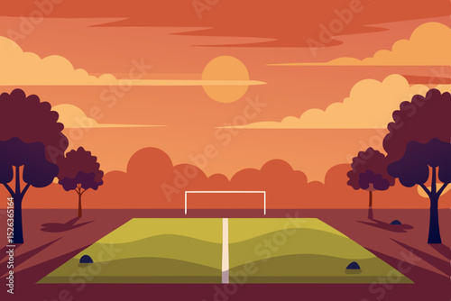 Sunset Soccer Field A Serene Evening at the Sports Field
