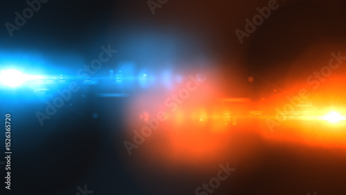 abstract background with colorful lights. stylized blue and orange glow lighting background	