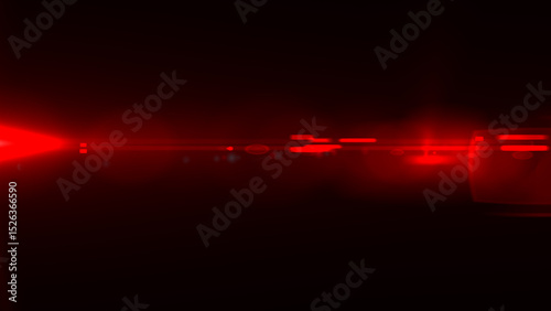 Red light rays on black background	