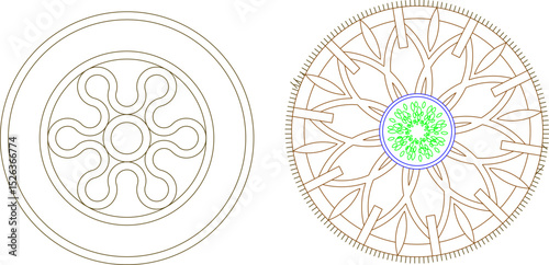 sketch vector illustration silhouette design ornament decoration mandala rosette classic vintage ethnic modern traditional 