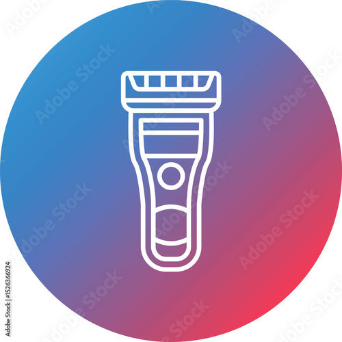 Electric Shaver Line Gradient Circle Background Icon