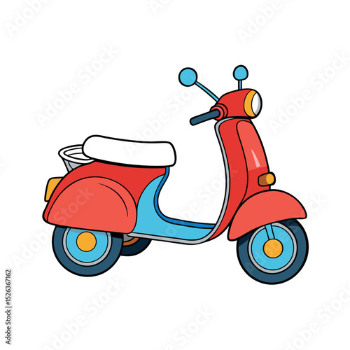Modern Moped Vector Clipart on White Background