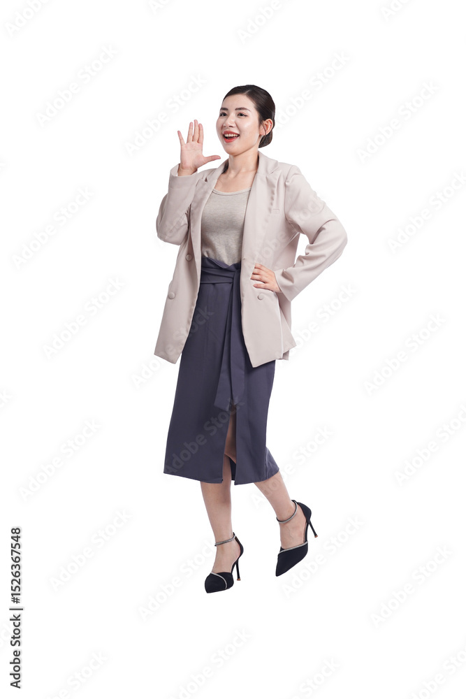 Portrait of businesswoman standing posing on white background Portrait of businesswoman standing posing on white background