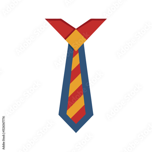 Patterned Necktie Vector Graphic with White Background