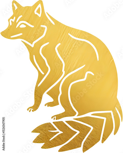 Elegant Raccoon with a Touch of Gold