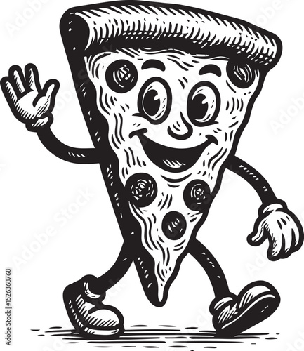 pizza mascot vector illustration