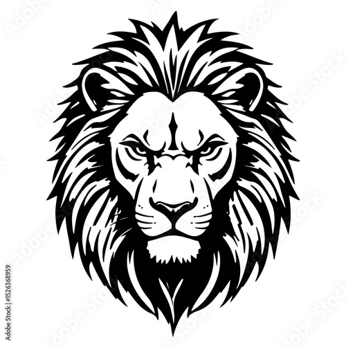 Wallpaper Mural Fierce Lion Head Vector Line Art Torontodigital.ca