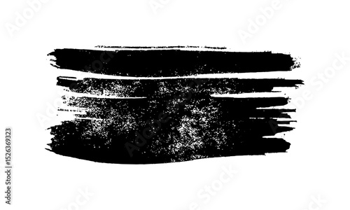 Black brush stroke on white background