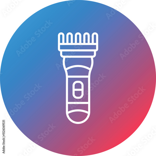 Trimmer Line Gradient Circle Background Icon