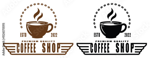 Premium Quality Coffee Shop Signage With Established Date For Modern Business Branding. Premium coffee shop signage with establishment date. Clean estd 2022 design for business signage