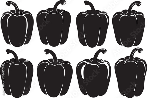 Hot pepper vegetable silhouette vector illustration