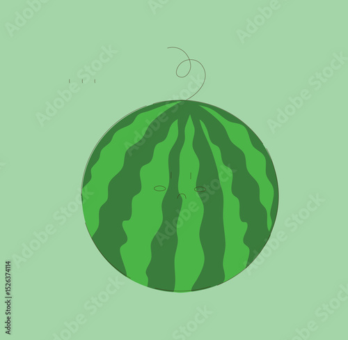 Adorable and colorful Cartoon Watermelon Illustration that embodies a cheerful vibe