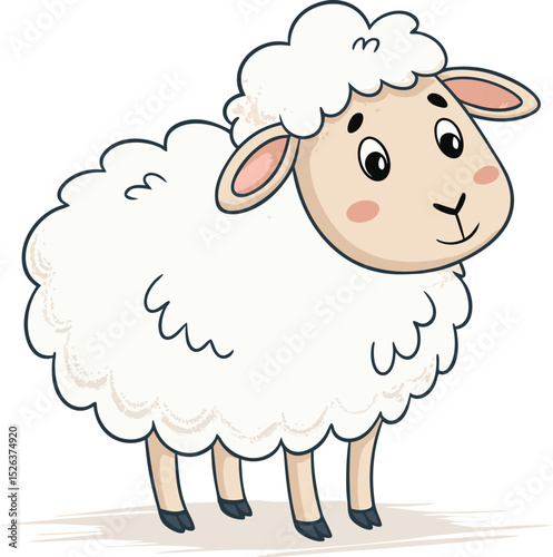 Cute cartoon sheep illustration