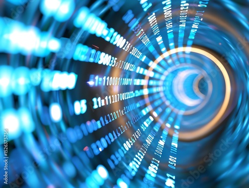Abstract tunnel of metrics narrowing ahead
