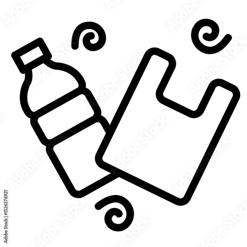 Plastic waste icon