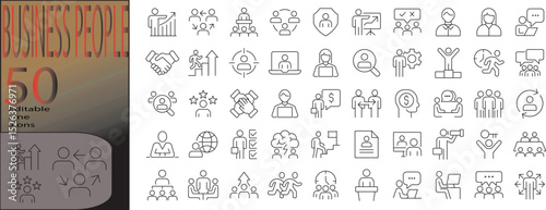business people icon set