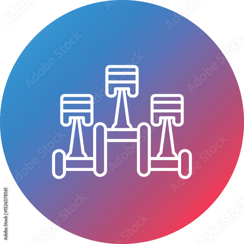 Piston Line Gradient Circle Background Icon