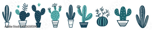 Cactus ornamental plant vector