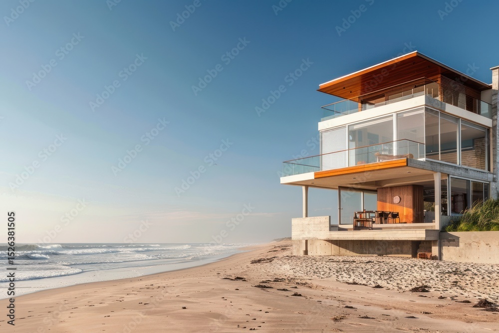 Modern house beach architecture waterfront. Modern house beach architecture waterfront.