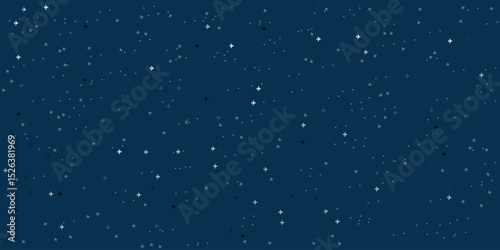 Abstract airplane pattern of evenly spaced different sizes and opacity on deep blue Background.