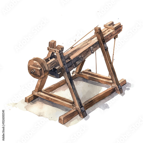 Ballista, watercolor clipart vector, high quality, isolated on a white background.