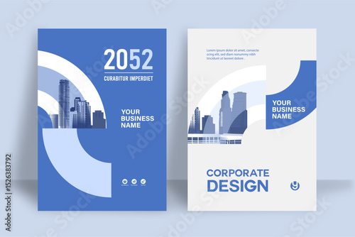 City Background Business Book Cover Design Template