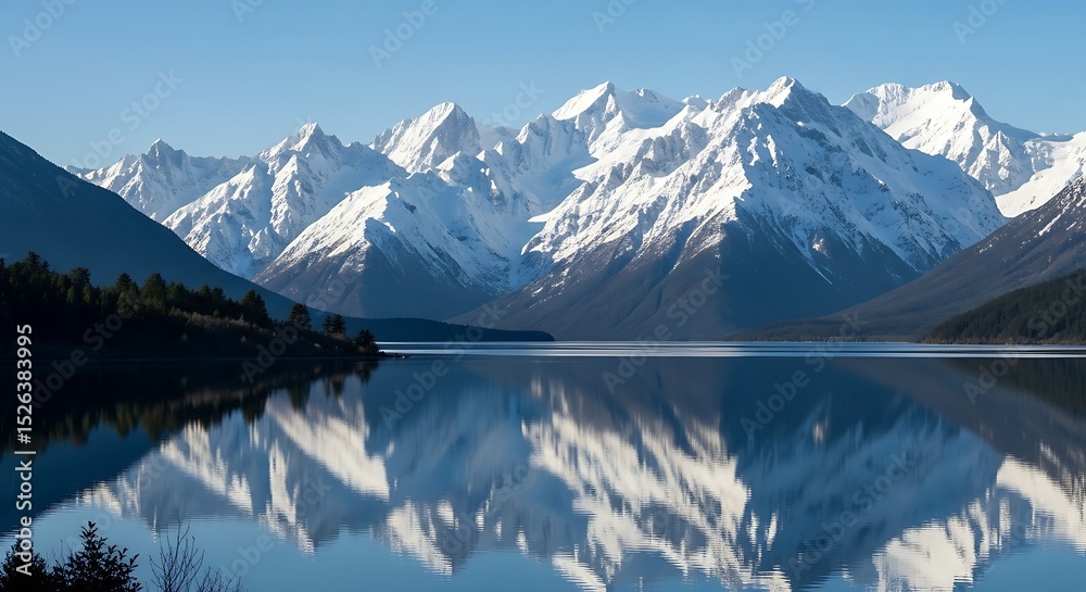 custom made wallpaper toronto digitalScenic snow mountain range reflecting in calm lake water