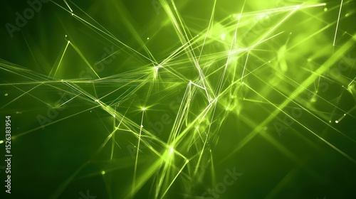Green glowing network connection, digital space, abstract background, website design