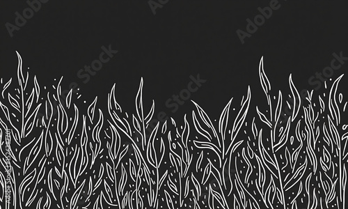 Monochrome texture of grass in hand drawn chalky effect.