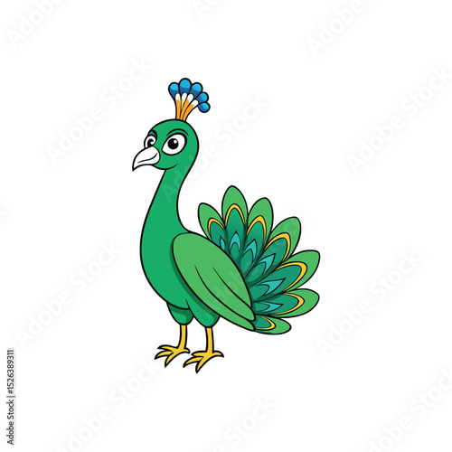 green peafowl animal vector design