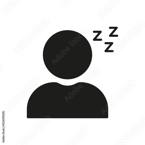 Person Sleeping Solid Icon. Rest, Relaxation, And Sleep Silhouette Symbol. Sleepy Individual With Zzzs. Isolated Vector Illustration