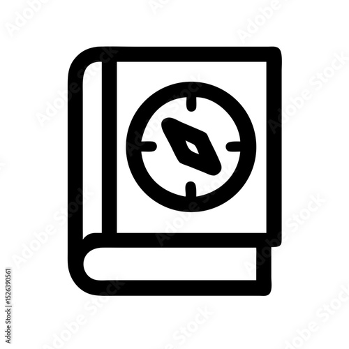 Book with Compass Icon for Navigation Blogs, Travel Websites, Adventure Education, Planning Guides, and Graphic Design Content  