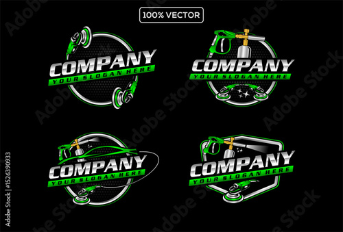 set of Pressure wash logo design for mobile detailing  illustration