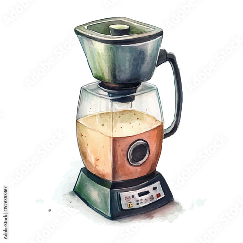 Blender, watercolor painting vector, high quality, isolated on a white background.