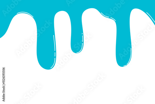 Blue Liquid Dripping Vector Illustration on White Background. Ideal for creative designs, banners, posters, or background themes related to slime, paint, or liquid products.