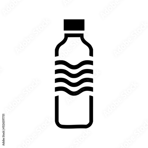 Vector logo of a reusable water bottle with wave lines in minimalist black style. Ideal for eco products, fitness branding, or healthy lifestyle campaigns.



