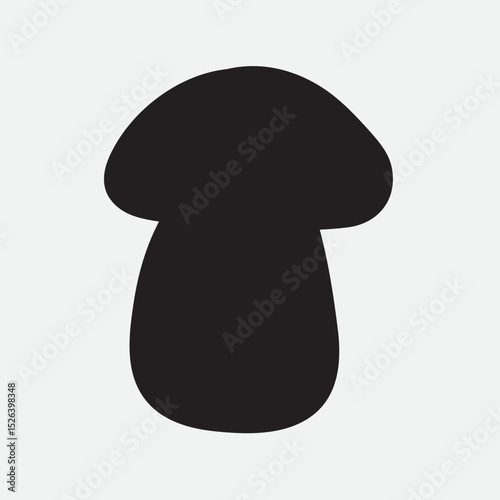 Mushroom silhouette. Vector hand drawn illustration on white background.