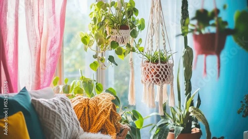 Cozy room with plants, and window light.
