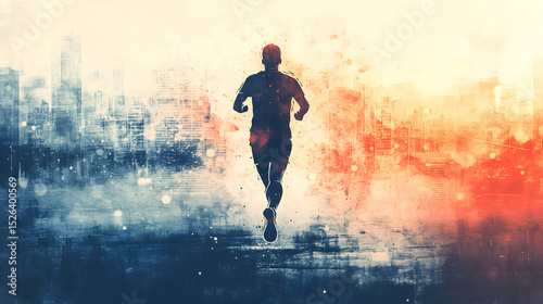 Handdrawn vintage runner sketch for Global Running Day