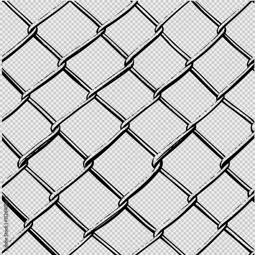 Seamless chain-link fence pattern with bold black outlines on a white background, thick simple lines, no shadows or gradients, ideal for modern design, backgrounds, and digital mockups.