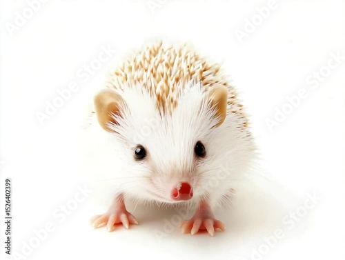 Cute Baby Hedgehog White Background.