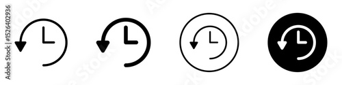 History icons with clock and circular arrow symbolizing recent activity, time tracking, history log, undo, or browsing records.
