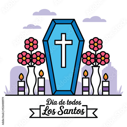 Flat Día de Todos los Santos Vector Design.